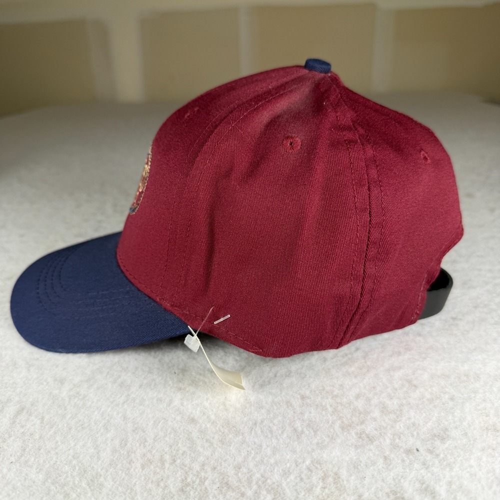 King Ropes Sheridan Wyo Imperial Hat Maroon Navy Blue Leather Strapback USA Made - Picture 3 of 7
